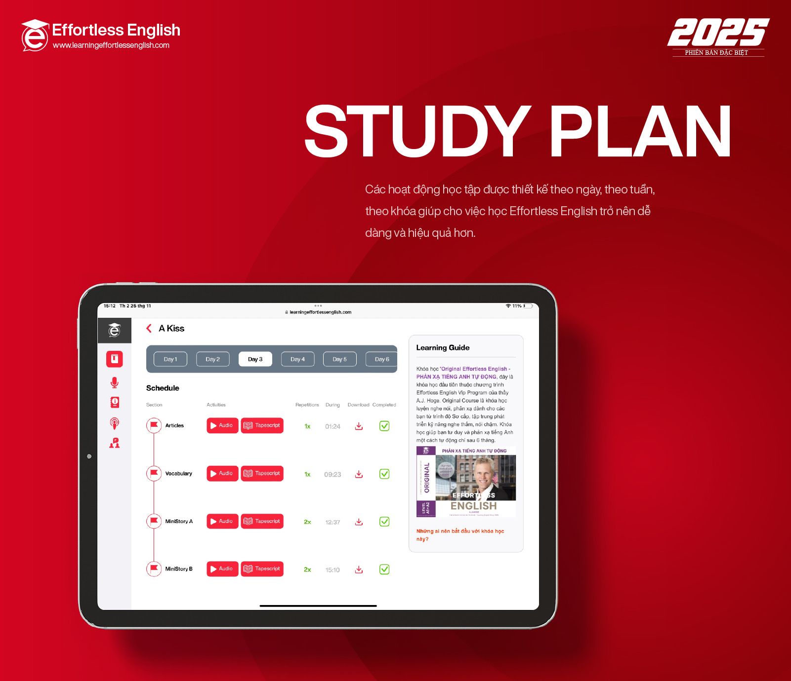 Effortless English study plan